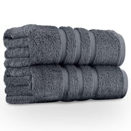 GC GAVENO CAVAILIA 550 GSM Hand Towels - Pack of 2 - Egyptian Cotton Towel - Highly Absorbent & Quick Dry Bathroom Towels Sets - Washable Spa Saloon Gym Towel, Charcoal
