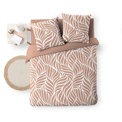 Douceur d'Intérieur, Morgane Mocha 3-Piece Bedding Set (240 x 220 cm) 100% Cotton