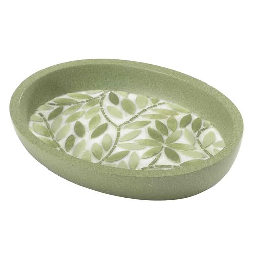 Avanti Linens Bathroom Essentials, Green, Soap Dish - Decorative Soap Dish, Bar Soap Holder, Bathroom & Kitchen Use, Countertop Organizer, Easy To Clean