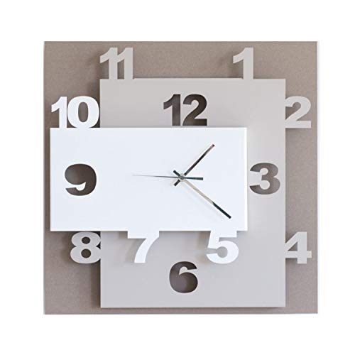 ARTI E MESTIERI OR2869C62 Wall Clock, Metal, Beige/Walnut/White, 40 x 8 x 40 cm