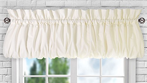 "Ellis Curtain Stacey Sheer Balloon Valance, 60"" x 15"", Ice Cream"