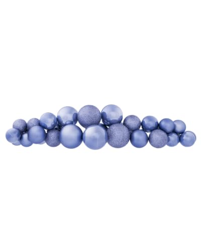 WeRChristmas Ice Blue Bauble Cluster Arch, 60cm, 32 Baubles - 60cm ice blue bauble cluster arch with 32 decorations in shiny, matt and glitter finishes for statement festive styling