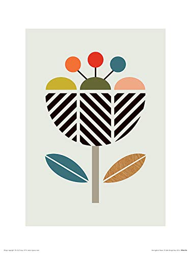 The Art Group Little Design Haus (Herringbone Flower) -Art Print 30 x 40cm, Paper, Multicoloured, 30 x 40 x 1.3 cm