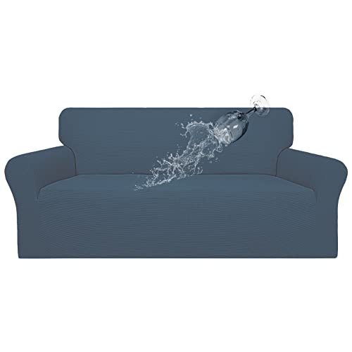 Easy-Going 100% Waterproof Couch Cover, Dual Waterproof Sofa Cover, Stretch Jacquard Sofa Slipcover, Leakproof Furniture Protector for Kids, Pets, Dog and Cat (Sofa, Bluestone)