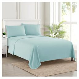 Sweet Home Collection 1800 Thread Count Soft Egyptian Quality Brushed Microfiber Luxury Bedding Set with Flat, Fitted Sheet, 2 Pillow Cases, King, Light Blue
