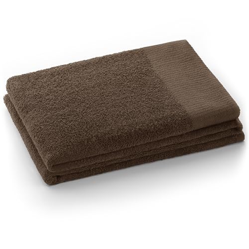 AmeliaHome 30x50 cm Guest Towel 100% Cotton Absorbent Brown Chocolate Amari