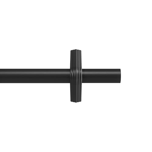 Umbra Trinity Pin-Point D25 mm Curtain Rod 107–305 cm, Matte Black, Steel, No-Drill Installation, Modern Geometric Design