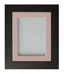 Frame Company Watson Black Picture Photo Frame fitted with Perspex, 9x7 inch with Pink Mount for image size 8x6 inch