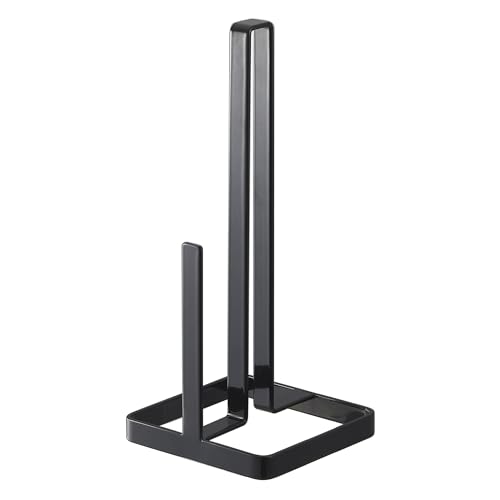 Yamazaki 6782 TOWER Paper Towel Holder, black, Steel, Minimalist, 11 x 11 x 26.5 cm