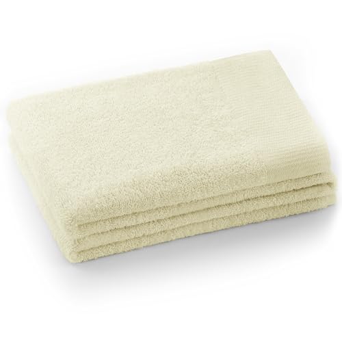 AmeliaHome 30x50 cm Guest Towel 100% Cotton Absorbent Ecru Cream Amari