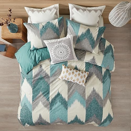 INK+IVY All Season Down Alternative Cozy Bedding with Matching Shams, Cotton, Aqua, King
