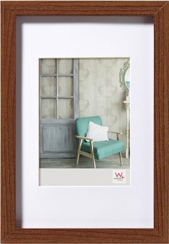 walther design Picture Frame Walnut 20 x 30 cm Real Glass Stockholm Wooden Frame EA030N