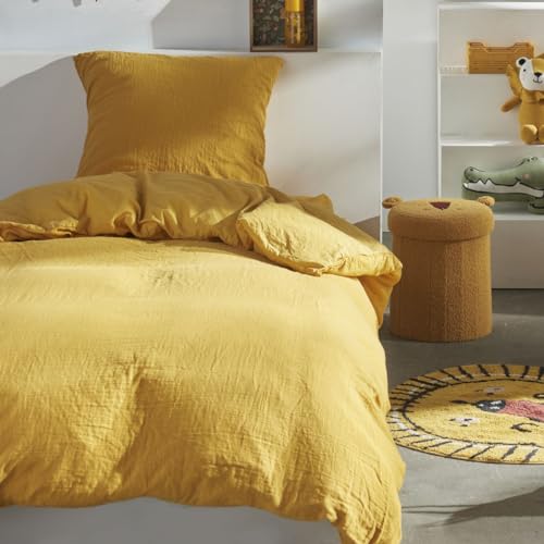 TODAY Single Bed Linen 140 x 240 cm Cotton Gauze Ochre