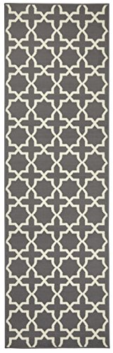 Hanse Home Glam Rug Runner 80 x 450 cm - Carpet Runner Soft Short Pile Rug Geometric Design Runner for Hallway, Bedroom, Children's Room, Bathroom, Living Room, Kitchen Decor Runner - Grey Cream