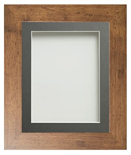 Frame Company Watson Rustic Picture Photo Frame fitted with Perspex, A2 with Grey Mount for image size A3