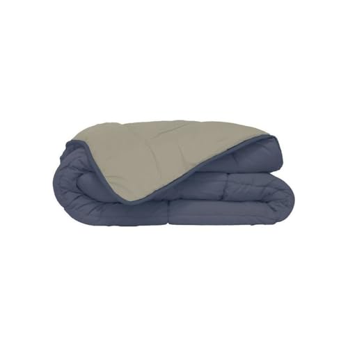 POYET MOTTE - Calgary Range - Two-Tone Polyester Petrol/Putty Duvet - 140 x 200 cm