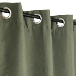 Atout Ciel Brushed Effect Thermal Curtain with Eyelets 140 x 240 cm Ready to Hang Khaki Green