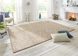 BT Carpet Wolly Rug - Living Room Rug Flat Weave Short Pile Wool Look Wool Skandi Look Dining Room Living Room Children's Room Bedroom - Cream, 140 x 200 cm