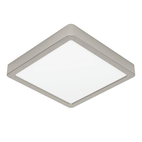 Eglo LED Ceiling Light Fixture Fueva 5, 21 cm, dimmable Lighting, Flush Mount lamp, Metal in Silver, 2000 lumens, Warm White Fixture