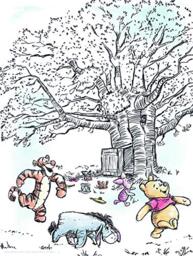 Disney Wall Picture by Komar Winnie the Pooh Playground Children's Room Baby Room Decoration Art Print Size 30 x 40 cm (W x H) Without Frame WB063 30 x 40 cm