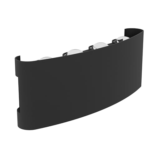 Eglo Outdoor Porch Light Cosolenzo-E, LED wall lamp with up and Down Lens Effect, Outside Lighting, Black Aluminium, Warm White, IP44