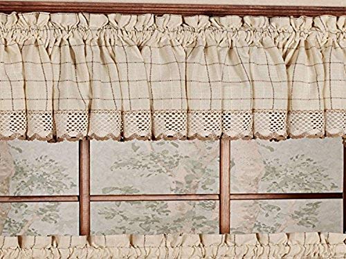 "Sweet Home Collection Kitchen Window Curtains Pair, Cotton, Toast, 2"" W x 9"" L (Pack of 1)"