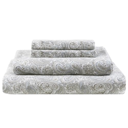 "Comfort Spaces 100% Cotton Percale Sheets King Extra Deep Pocket 4 Piece - Crisp, Cool & Breathable Bed Sheets, 22"" Deep Pocket Fits Up to 24"" Mattress, Lightweight, All Season Cozy, Paisley Multi"