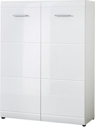 Germania Shoe cabinet 3524-84 GW-Adana, in White, Fronts high gloss with groove milling, space for up to 24 pairs of shoes, 90 x 120 x 36 cm (WxHxD)