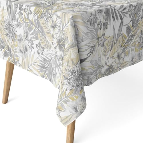 ECOMMERC3 - Stain Resistant Tablecloth for Rectangular Table Size 200 x 140 cm - Stain Resistant Extra Soft and Waterproof Tablecloth Grey