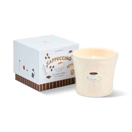 Paddywax Bistro Cappuccino Scented Candle - 226g - Reusable Ceramic Pot