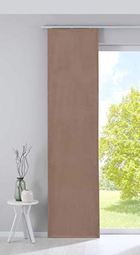 Gardinenbox Milano 203571 Blackout Panel Curtain Sliding Curtain Velvet Opaque Blackout Panel Weight Bar Sand 245 x 60 cm