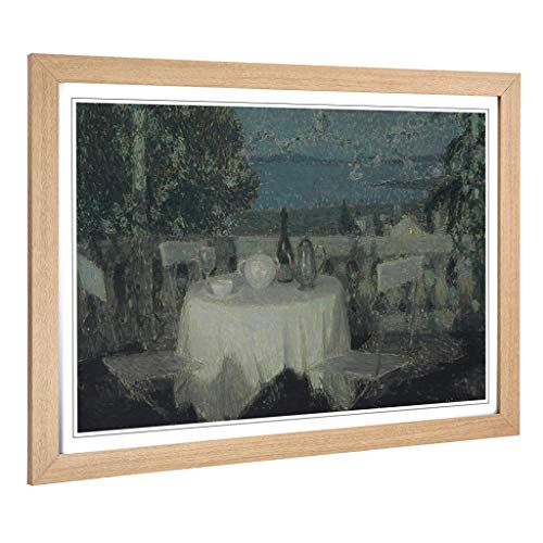 Big Box Art Framed Print of Henri Le Sidaner Table in The Morning Design - Wall Art Picture - Home Decor for Kitchen, Living Room, Bedroom, Hallway, Oak, A2 / 24.5x18 Inch / 62x45cm