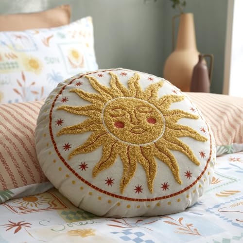 Fusion Soleil Yellow Filled Cushion, 40cm, Cotton, Microfibre Pad