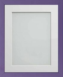 Frame Company Jellybean Range Purple Wooden 16x12 inch Picture Photo Frame with White Mount for Image 12x10 inch * Choice of Colours & Sizes* Fitted with Perspex