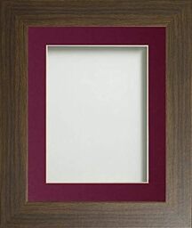 Frame Company Watson Brown Picture Photo Frame fitted with Perspex, A1 with Plum Mount for image size A2