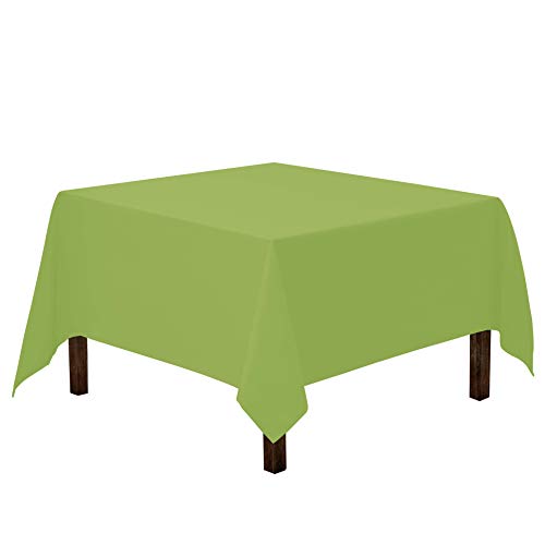 Gee Di Moda Square Tablecloth - 85 x 85 Inch Apple Green Table Cloth for Large Square or Round Tables - Heavy Duty Washable Fabric - for Buffet Table, Holiday Party, Dinner, Wedding & Baby Shower