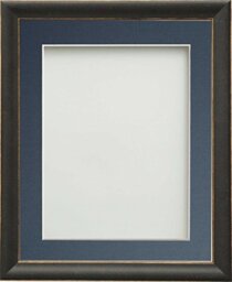Frame Company Darcy Black Picture Photo Frames with Blue Mount, 9x7 for 7x5 *Choice of Colours* Fitted with Real Glass