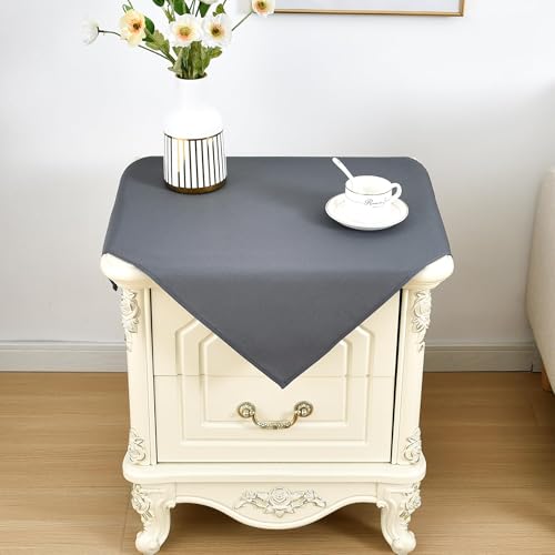 Nacuci Small Square Tablecloth 24x24 Inch Water Resistant Side Table Cloth Solid Grey Heavy Duty End Table Cover Washable for Dining Home Party