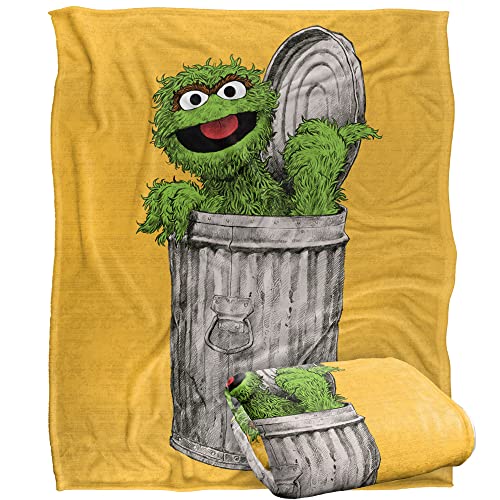 Sesame Street Oscar Painted Officially Licensed Silky Touch Super Soft Throw Blanket 152 x 127 cm