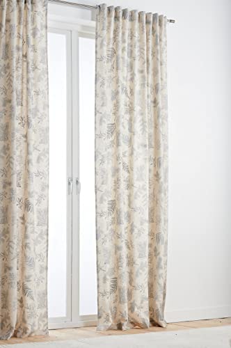 JOTEX Fern Multifunctional Curtain, Pack of 2, Silver Grey, 300