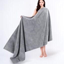 Cotton Paradise Oversized Bath Sheet 100% Cotton 40x80 Clearance Bath Towel Sheet, Extra Large Bath Towel for Bathroom and Pool, Light Gray Bathsheet