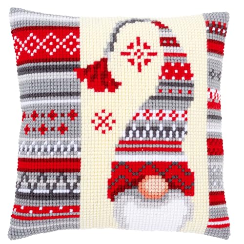 Vervaco Cross Stitch Kit: Cushion: Christmas Elf 2, COTTON, NA, 40 x 40cm