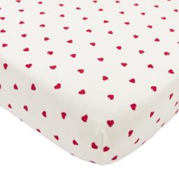 Meyco Jersey Fitted Sheet 60 x 120 cm Sweet Heart - 100% cotton, Oeko Tex certified, fitted sheet, all-round elastic band, breathable and skin-friendly