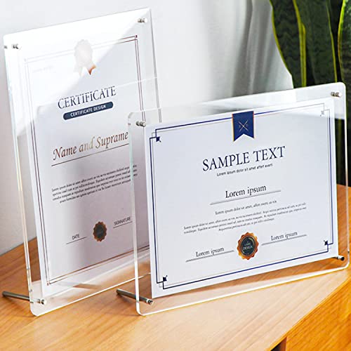 Halyuhn Acrylic Picture Frame on Desktop and Table, 2 Pack 8 x 11 inches Photo Frame