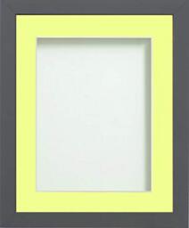 Frame Company Allington Grey Photo Frame with Lemon Bon Bon Mount, 20x16 for 15x10 inch, fitted with perspex