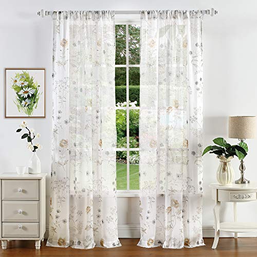 "Martha Stewart Rod Pocket Window Curtain Panel Pair, Polyester, Gold, 37"" W x 95"" L (Pack of 2)"