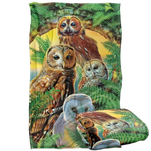 Jq Licensing - Rl-Jp Owl Collage Silky Touch Super Soft Throw Blanket 91 x 147 Cm