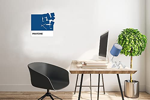 Homemania Fly Away Square Wall Clock for Living Room Kitchen Office Blue White Black Metal 40 x 0.15 x 40 cm, Dimension du Produit: L40xP0,15xA40 cm, 1,6 kg