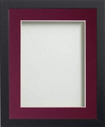 Frame Company Allington Black Photo Frame with Plum Mount, 8x8 for 5x5 inch, fitted with perspex