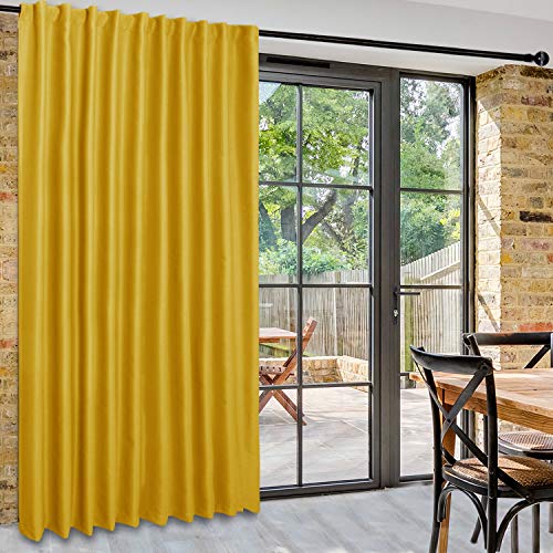 DWCN Patio Sliding Door Curtain, Extra Wide, for Glass Door, as Space Divider, Blackout, Thermal Curtain, Panel with Loop on the Back and Pole Pocket, for Bedroom, approx. 200 x 215 cm,
